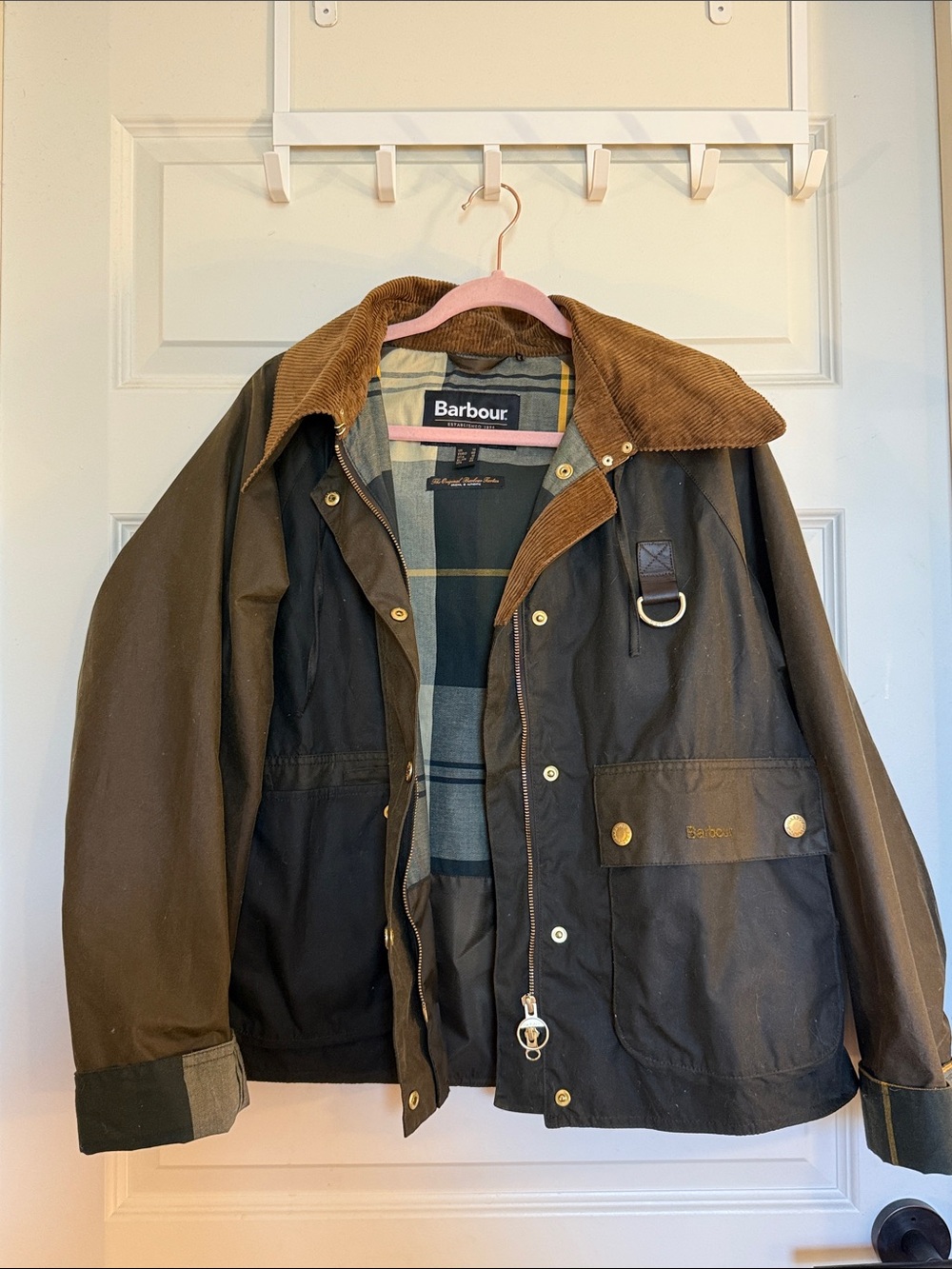 Barbour Reighton Waxed Canvas Jacket SZ US 10